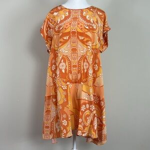 Free People Retro‎ Dress High Neck Viscose Blend Size Medium